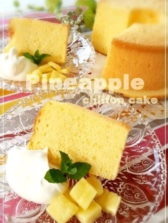 Easy Steps to Make Chiffon Cake with Fresh Pineapple which Delicious