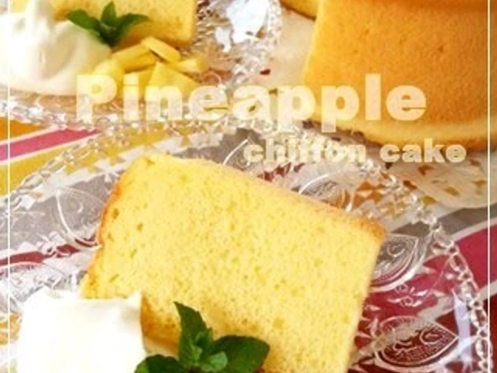 Easy Steps to Make Chiffon Cake with Fresh Pineapple which Delicious