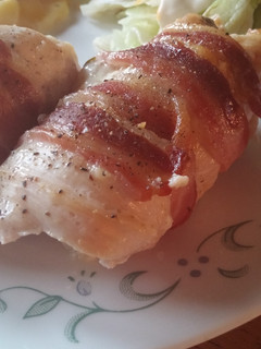A picture of Bacon Wrapped Cream Cheese Stuffed Chicken Breast.