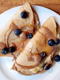 Foto de Panquecas de Aveia com Banana e Mirtilos