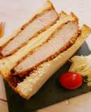 氣炸鍋「日式豬排三明治」簡單又好吃 ♪