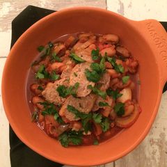 A picture of Slow Cooked Sausage Casserole.