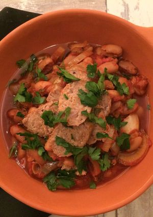 A picture of Slow Cooked Sausage Casserole.