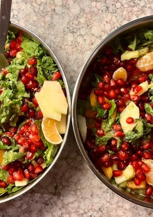 Φωτογραφία της συνταγής Ρόκα royal salad 💚🥗🥑🍊🍐🍏 σαλάτα με ρόδι, μανταρίνι, ρόκα, αβοκάντο, σαφράν, λωτό, αχλάδι & μήλο