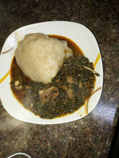 A picture of Bitter leaf Soup.
