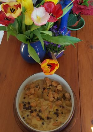 Una foto de Pollo con Mango sin Crema de Leche