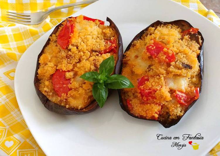 Melanzane ripiene con cous cous al pomodoro