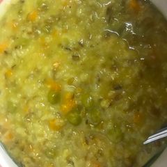 A picture of Delicious veggies with rice and lentil.