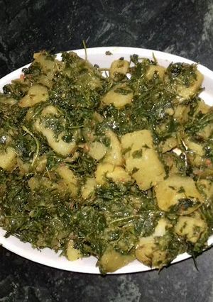 A picture of Methi aloo ki sabji.