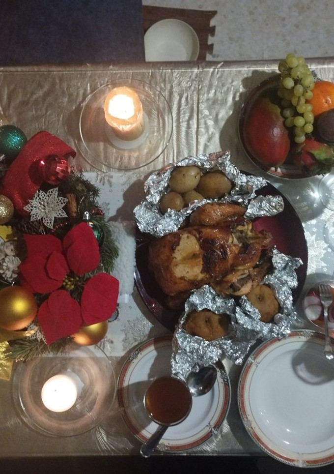 Una foto de Pollo asado especial Navidad