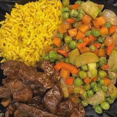 Curry rice with veggies and A picture of Curry rice with veggies and.