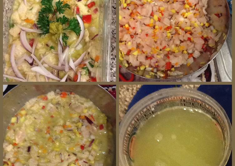Ceviche de pescado y camarones