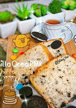 Foto resep Vanilla Oreo Milk Chiffon Cake 🍫🍃