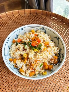 Hình của món Cơm Chiên Bí Đỏ Chay.