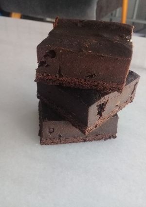 Una foto de Brownie de zapallo cabutia