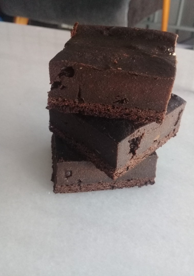Una foto de Brownie de zapallo cabutia
