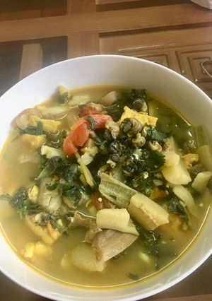 Hình của món Ốc nấu chuối đậu.