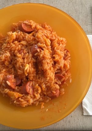 Una foto de Arroz "de tot mesclat" (a la cubana)