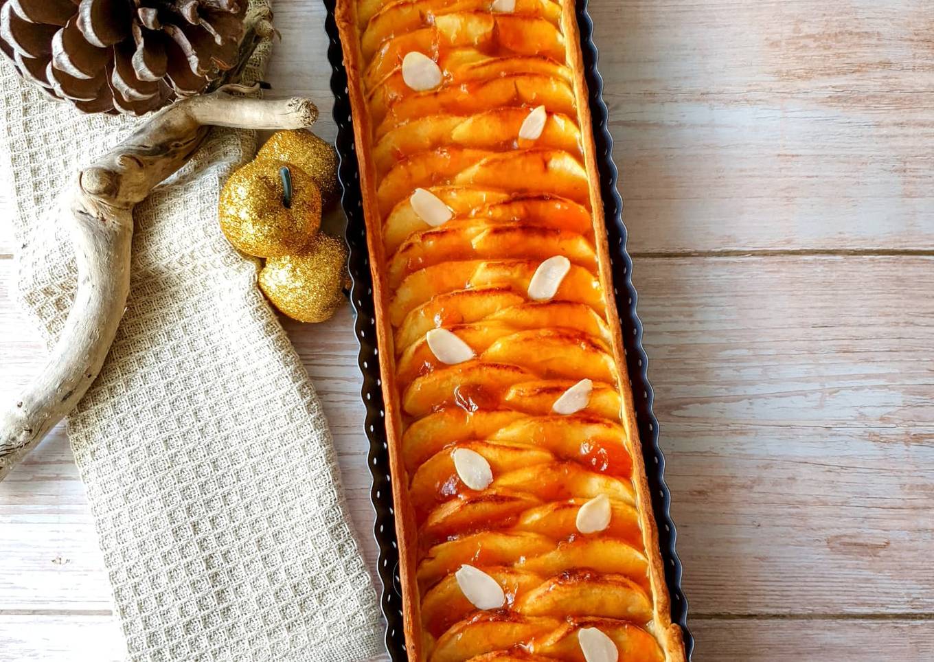 Tarte pommes confiture d'abricots