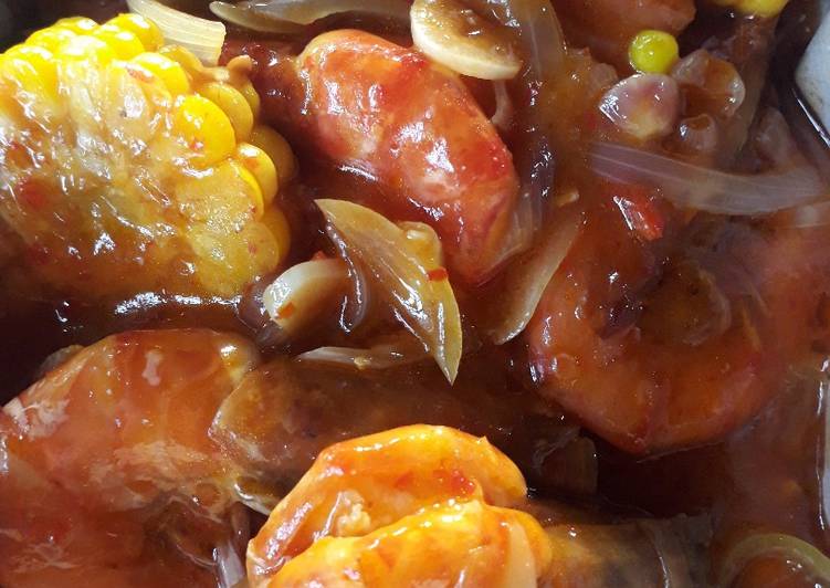 Resep Udang bago saus tiram sederhana yang Menggugah Selera