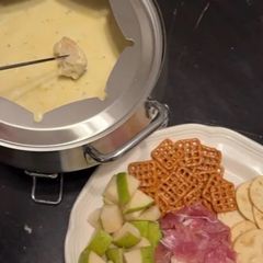 A picture of Brie and Blue Cheese Fondue.