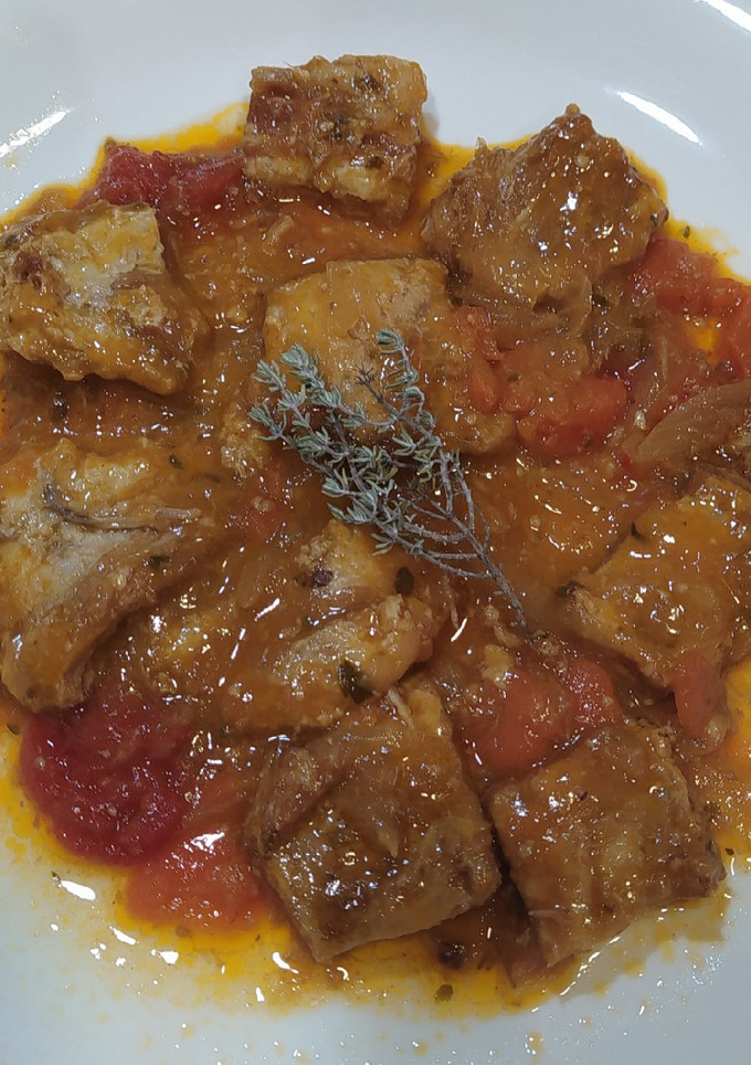 Una foto de Secreto ibérico en escabeche suave de setas