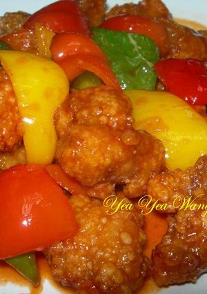A picture of Sweet and Sour Bell Peppers with Pork.