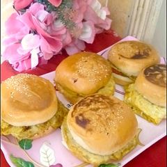 Shami kabab burgers A picture of Shami kabab burgers.