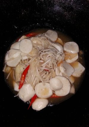 Foto resep Tumis bakso+jamur enoki
