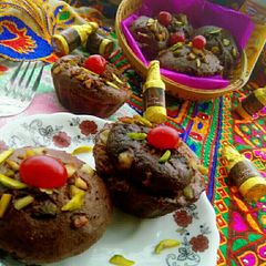 A picture of Steamed Dry fruits Chocolate cup cake.