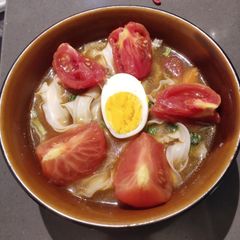 A picture of Tomato Noodle Soup.