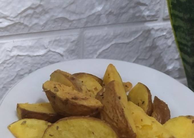 Cara Gampang Membuat Potato wedges simple yang Lezat Sekali