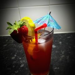 A picture of Blood orange and cranberry cocktail.