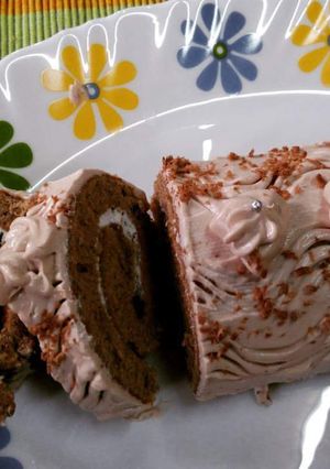 A picture of Mocha Swiss Roll.