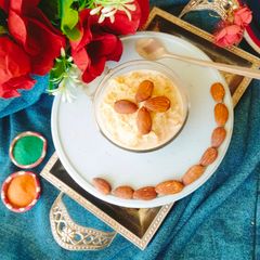 A picture of Vermicelli dry fruits custard (sheer khurma custard).