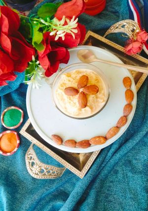 A picture of Vermicelli dry fruits custard (sheer khurma custard).
