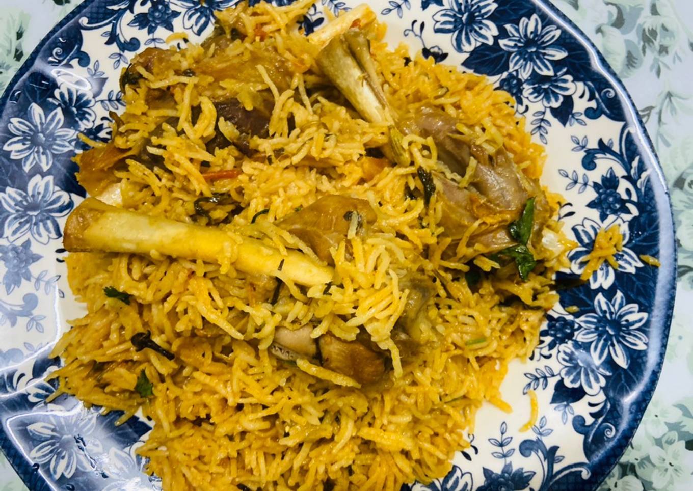 Mutton leg shanks biriyani