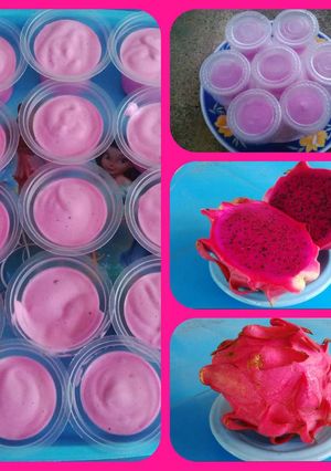 Foto resep Es krim buah naga bikin ceria