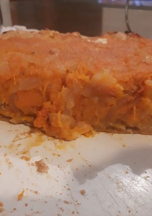 Una foto de Tarta de calabaza y cebolla (vegana?)
