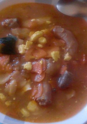 Falusi vágott leves, fiatal kakasból recept fotója