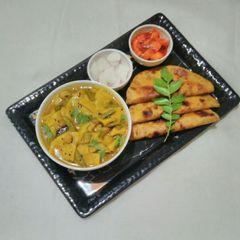 A picture of Guvar dhokli.