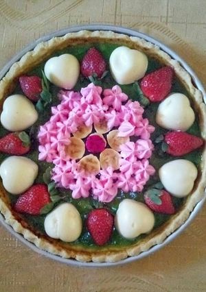 Foto resep Pie susu pandan bertopping buah