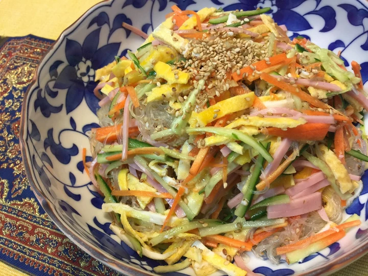 Easy Way Prepare Recipe Japanese Harusame Noodle Salad that is So Delicious, Can Spoil the Tongue}