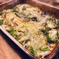 A picture of Baked Romanesco and Savoy cabbage.