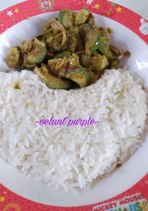 Foto resep Spicy Green Egg Plant mix with salt fish