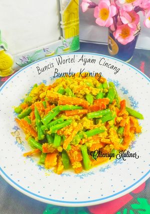 Foto resep Buncis Wortel Ayam Cincang Bumbu Kuning