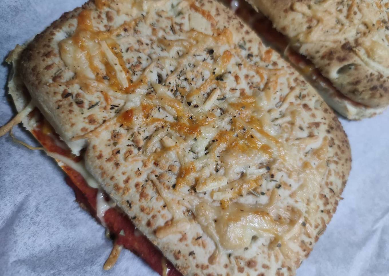 Focaccia rellena (receta rápida)
