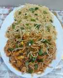 American chopsuey with fried rice