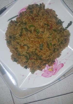 A picture of Palm oil jallof rice.