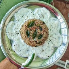 A picture of Falhari sweet potato khichdi.